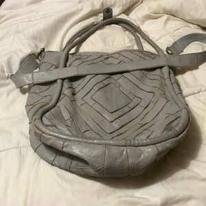 Anthropology leather travel sachel bag
